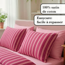 Faisceau - Taie D'Oreiller Satin De Coton Faisceau Rose