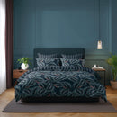 Calathea - Drap Plat Satin De Coton Calathea Bleu Foncé