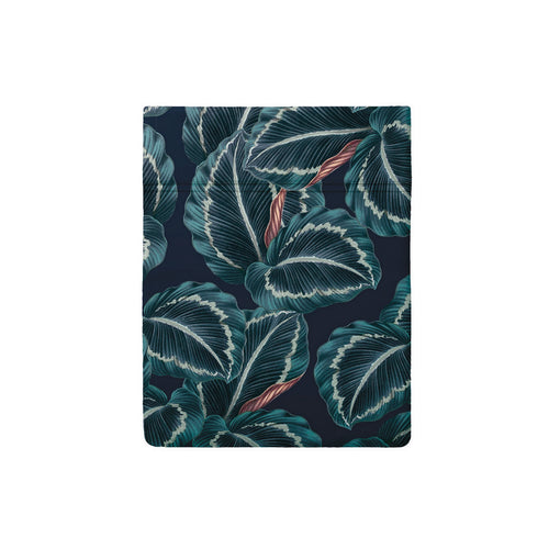 Calathea - Drap Plat Satin De Coton Calathea Bleu Foncé