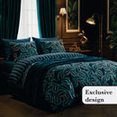 Calathea - Couvre-Lit Satin De Coton Calathea Bleu Foncé