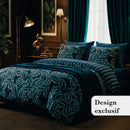 Calathea - Édredon Avec Glands Satin De Coton Calathea Bleu Foncé