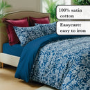 Passementerie - Housse De Couette + Taie(s) D'Oreiller Satin De Coton Passementerie Bleu