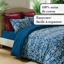 Passementerie - Housse De Couette + Taie(s) D'Oreiller Satin De Coton Passementerie Bleu