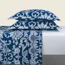 Passementerie - Ensemble De Draps Satin De Coton Passementerie Bleu