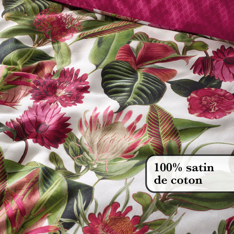 Garden - Drap Plat Satin De Coton Garden Micro Fuchsia