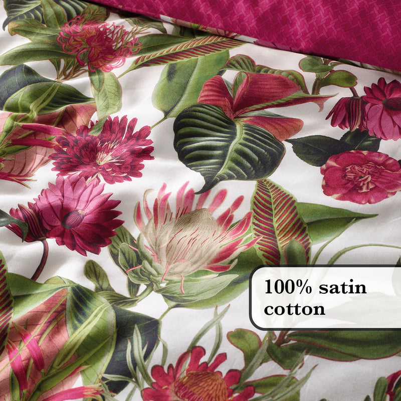 Garden - Drap Plat Satin De Coton Garden Micro Fuchsia