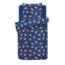 Blossom - Housse De Couette + Taie(s) D'Oreiller Satin De Coton Blossom Bleu Foncé