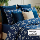Blossom - Taie D'Oreiller Satin De Coton Blossom Bleu Foncé