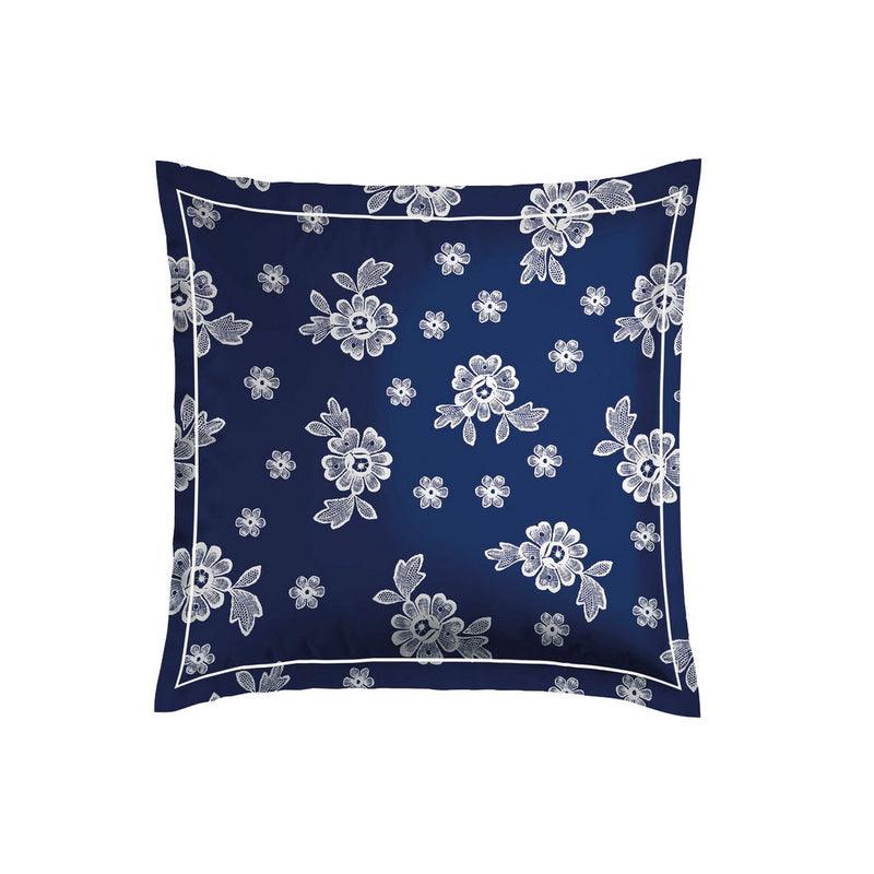 Blossom - Taie D'Oreiller Satin De Coton Blossom Bleu Foncé