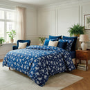Blossom - Taie D'Oreiller Satin De Coton Blossom Bleu Foncé