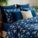Blossom - Taie D'Oreiller Satin De Coton Blossom Bleu Foncé