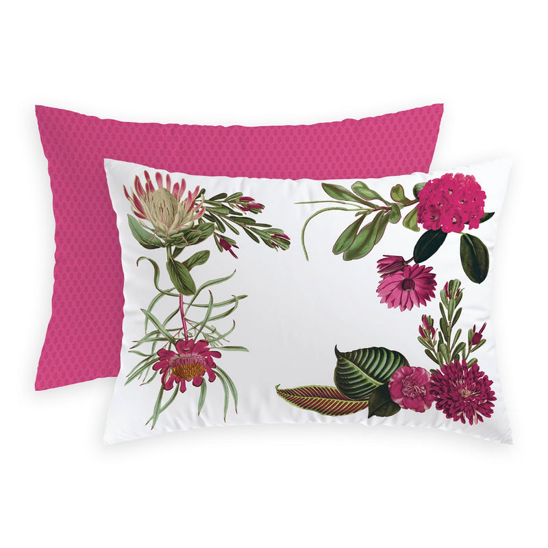 Garden - Set De 2 Taies D'Oreiller Satin De Coton Garden Fuchsia