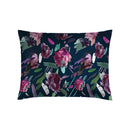 Arty Flowers - Taie D'Oreiller Satin De Coton Pollen / Plum Dark Blue Prune