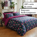 Arty Flowers - Taie De Traversin Satin De Coton Pollen Prune