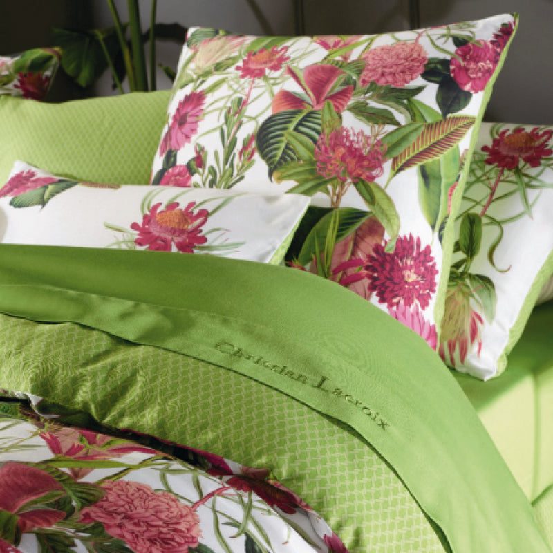 Garden - Housse De Couette + Taie(s) D'Oreiller Satin De Coton Garden Vert