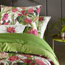 Garden - Housse De Couette + Taie(s) D'Oreiller Satin De Coton Garden Vert