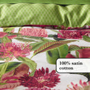 Garden - Housse De Couette + Taie(s) D'Oreiller Satin De Coton Garden Vert