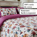 Arty Flowers - Drap Plat Satin De Coton Arty Flowers Blanc