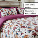 Arty Flowers - Drap Plat Satin De Coton Arty Flowers Blanc