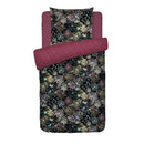 Fleurs Pastel - Housse De Couette + Taie(s) D'Oreiller Satin De Coton Fleurs Pastel Noir