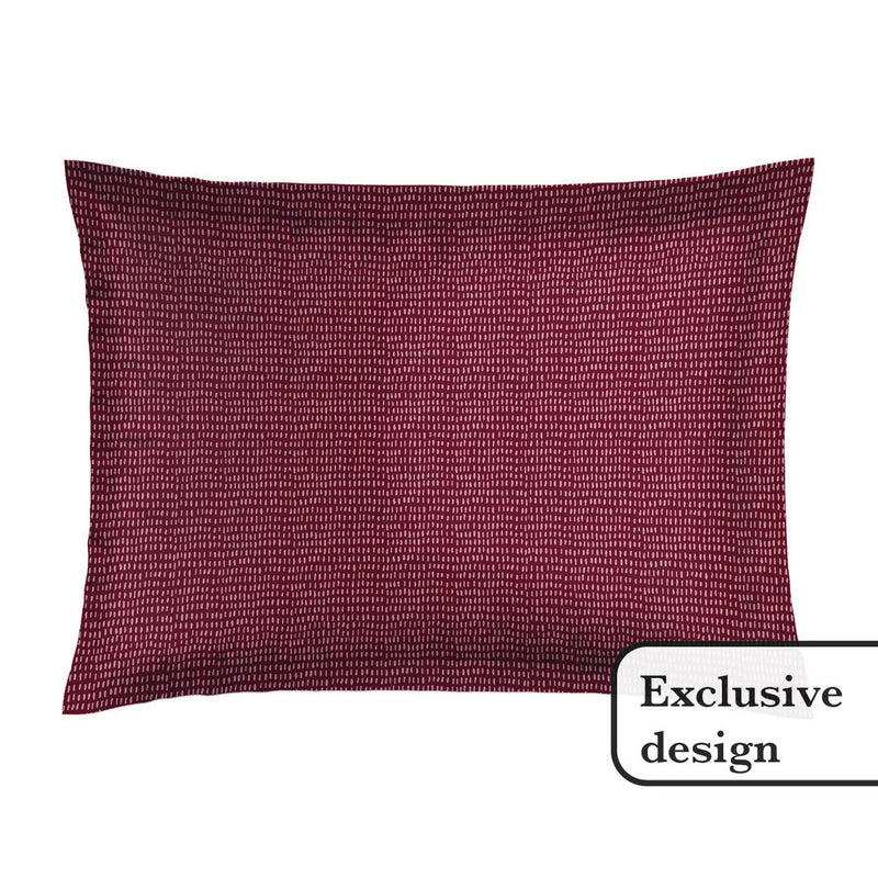 Fleurs Pastel - Taie D'Oreiller Satin De Coton Pollen / Fleurs Pastel Bordeaux