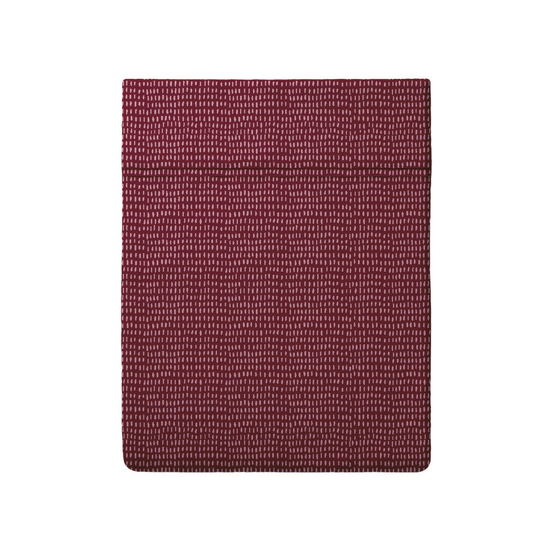 Fleurs Pastel - Drap Plat Satin De Coton Pollen Bordeaux