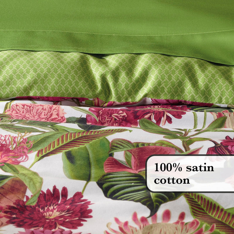 Garden - Drap Plat Satin De Coton Garden Micro Vert
