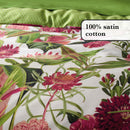 Garden - Set De 2 Taies D'Oreiller Satin De Coton Garden Vert