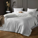 Jacquard - Housse De Couette + Taie(s) D'Oreiller Satin De Coton Tissé Jacquard Arles Blanc