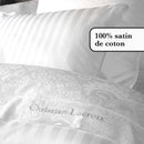 Jacquard - Housse De Couette + Taie(s) D'Oreiller Satin De Coton Tissé Jacquard Arles Blanc