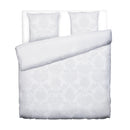 Jacquard - Housse De Couette + Taie(s) D'Oreiller Satin De Coton Tissé Jacquard Arles Blanc