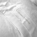 Jacquard - Drap Plat Satin De Coton Tissé Jacquard Arles Blanc