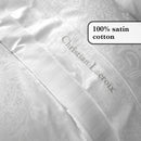 Jacquard - Drap Plat Satin De Coton Tissé Jacquard Arles Blanc