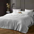 Jacquard - Drap Plat Satin De Coton Tissé Jacquard Arles Blanc