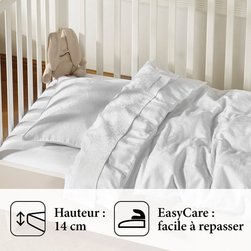 Love Stories
 Jacquard - Drap-Housse Bébé Satin De Coton Uni Blanc