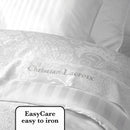 Jacquard - Drap Plat Bébé Satin De Coton Tissé Jacquard Arles Blanc
