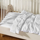 Jacquard - Drap Plat Bébé Satin De Coton Tissé Jacquard Arles Blanc