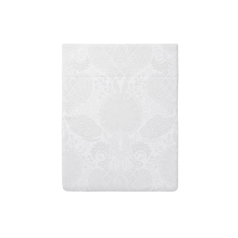 Jacquard - Drap Plat Bébé Satin De Coton Tissé Jacquard Arles Blanc
