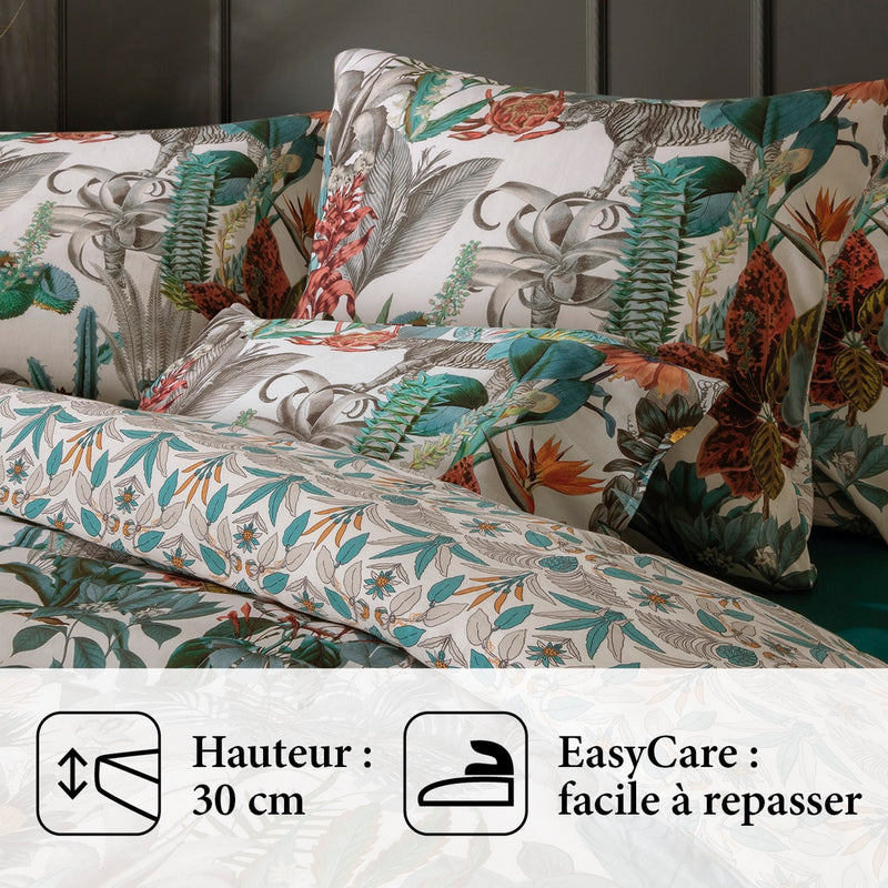 Zanzibar - Drap-Housse Satin De Coton Uni Vert