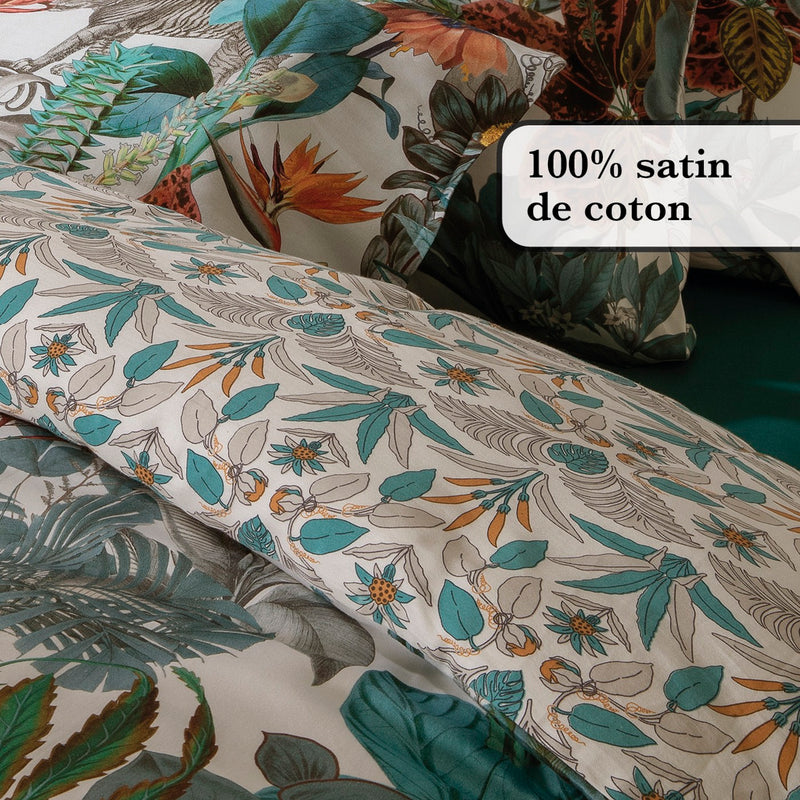 Zanzibar - Drap-Housse Satin De Coton Uni Vert
