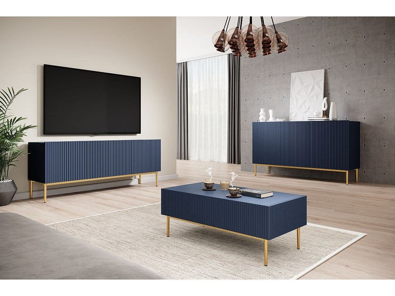 Kasha - Meuble Tv - Pieds Or - 2 Tailles