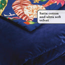 Jardin Tropical - Boutis/Couvre-Lit En Satin De Coton Et Velours Extra Doux Piqué - Jardin Tropical Bleu