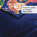 Jardin Tropical - Boutis/Couvre-Lit En Satin De Coton Et Velours Extra Doux Piqué - Jardin Tropical Bleu