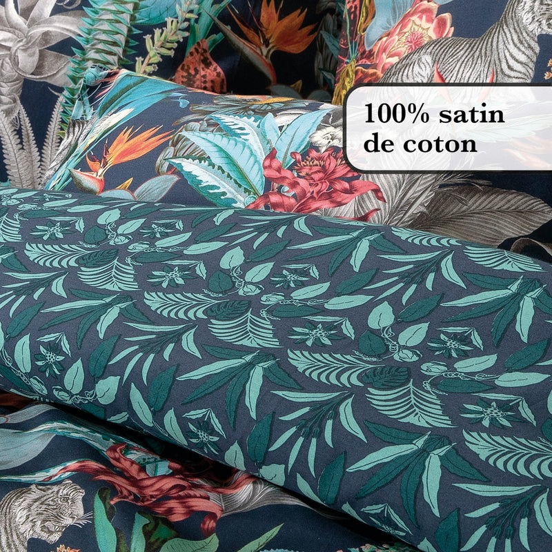 Zanzibar - Set De 2 Taies D'Oreiller Satin De Coton Zanzibar Bleu