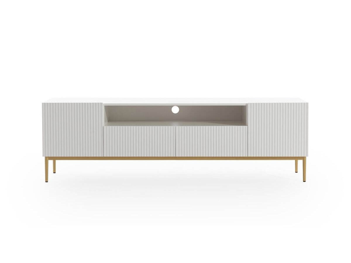 Kasha - TV Unit with Open Compartment - Gold Legs