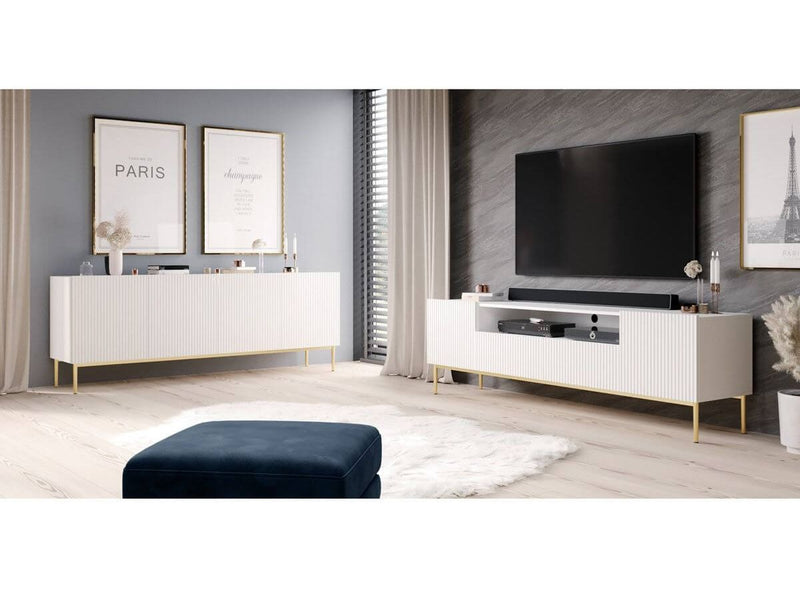 Kasha - Mueble TV con nicho - Patas doradas