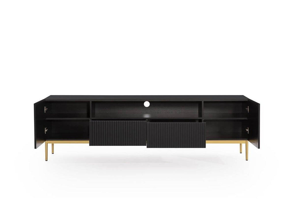 Kasha - TV Unit with Open Compartment - Gold Legs
