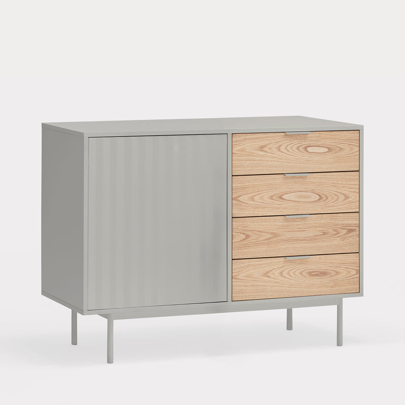 Sierra - Bureau De Table - Gris Clair & Chêne