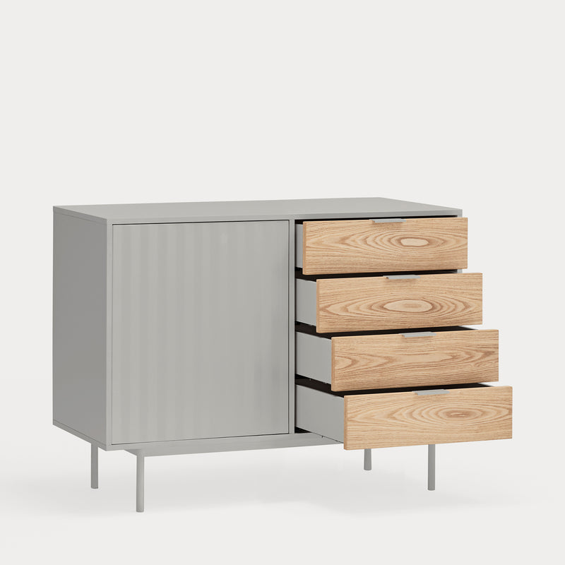 Sierra - Bureau De Table - Gris Clair & Chêne