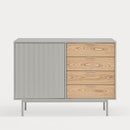 Sierra - Bureau De Table - Gris Clair & Chêne